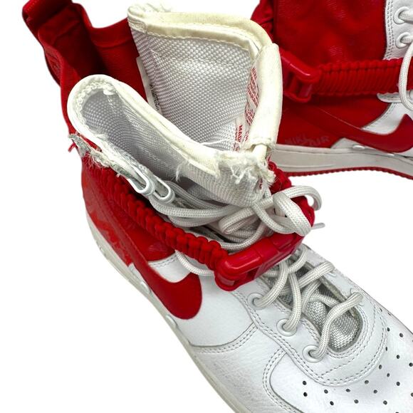 Nike Mens Air Force 1 SF Hi Red Leather High Top Lace Up Athletic Shoes Size 8.5 main image 12